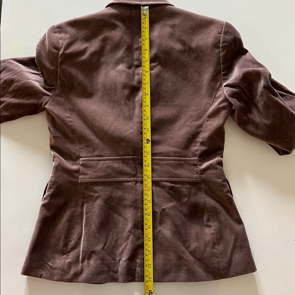 Banana Republic Factory Brown Velvet Blazer Womens Size 0 - Picture 14 of 14